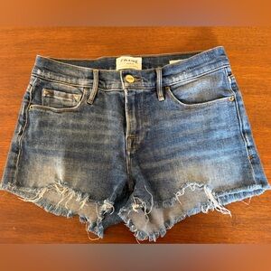 Frame Denim Blue cutoff Jeans with Button Detail